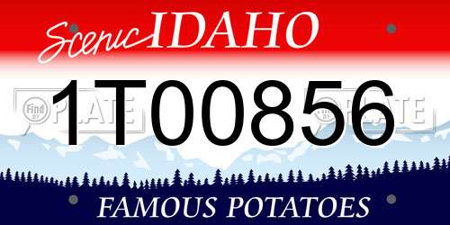 1T00856 Idaho License Plate