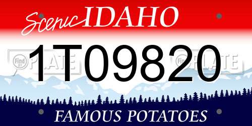 1T09820 Idaho License Plate