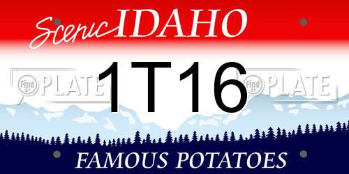1T16 Idaho License Plate