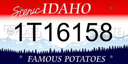 1T16158 Idaho License Plate