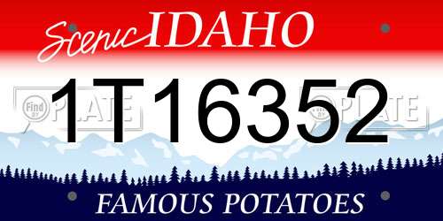 1T16352 Idaho License Plate