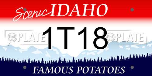1T18 Idaho License Plate