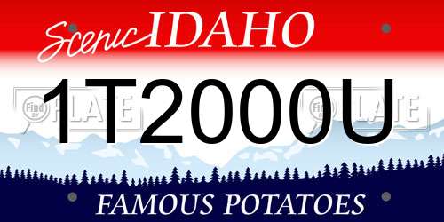 1T2000U Idaho License Plate