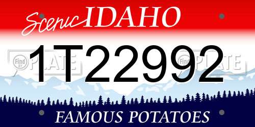 1T22992 Idaho License Plate