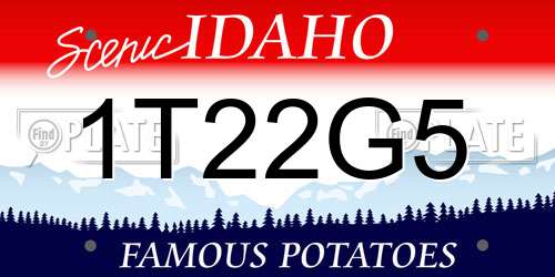 1T22G5 Idaho License Plate