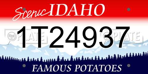 1T24937 Idaho License Plate