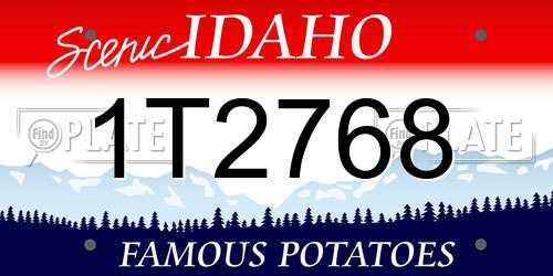 1T2768 Idaho License Plate