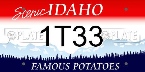 1T33 Idaho License Plate