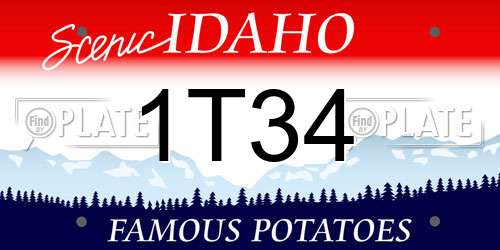 1T34 Idaho License Plate
