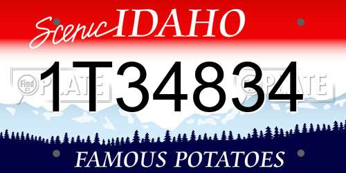 1T34834 Idaho License Plate