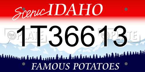 1T36613 Idaho License Plate