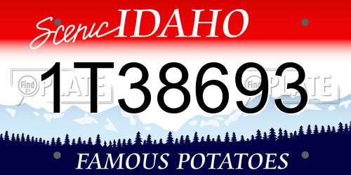 1T38693 Idaho License Plate