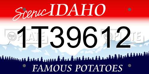 1T39612 Idaho License Plate