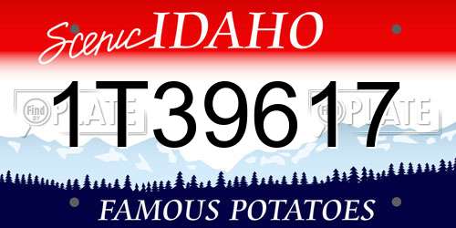 1T39617 Idaho License Plate