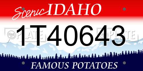 1T40643 Idaho License Plate