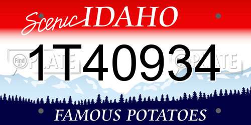 1T40934 Idaho License Plate