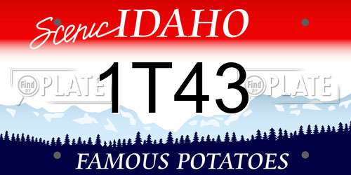 1T43 Idaho License Plate