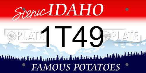 1T49 Idaho License Plate
