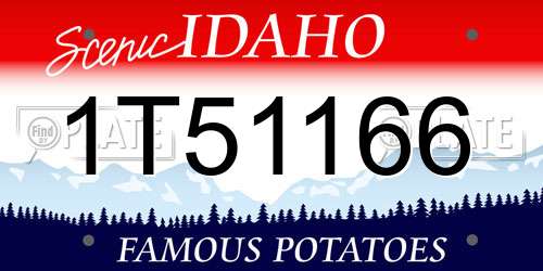 1T51166 Idaho License Plate