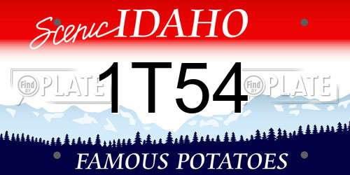 1T54 Idaho License Plate