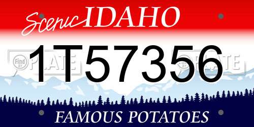 1T57356 Idaho License Plate