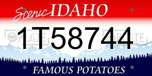 1T58744 Idaho License Plate