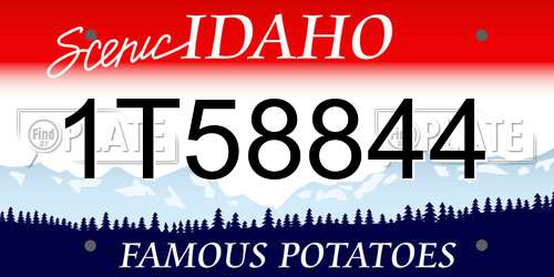 1T58844 Idaho License Plate