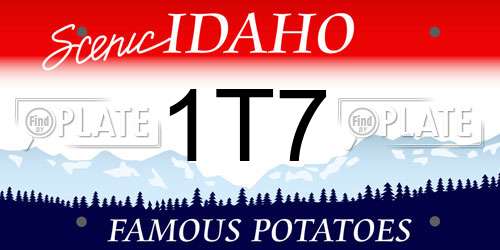 1T7 Idaho License Plate