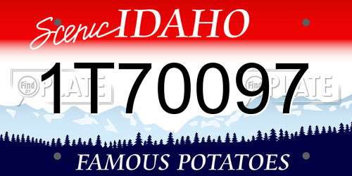 1T70097 Idaho License Plate