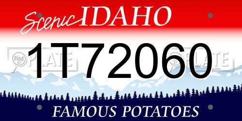 1T72060 Idaho License Plate