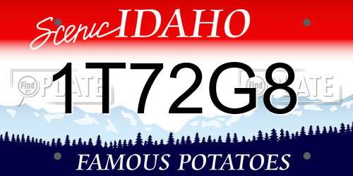 1T72G8 Idaho License Plate