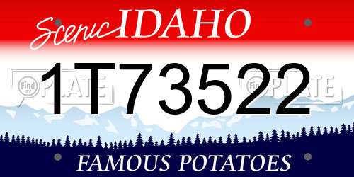 1T73522 Idaho License Plate