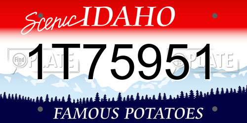 1T75951 Idaho License Plate