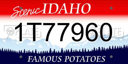 1T77960 Idaho License Plate