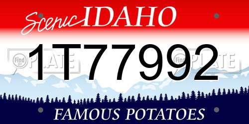 1T77992 Idaho License Plate