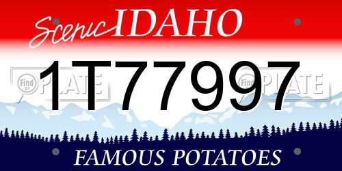 1T77997 Idaho License Plate