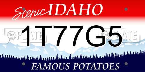 1T77G5 Idaho License Plate