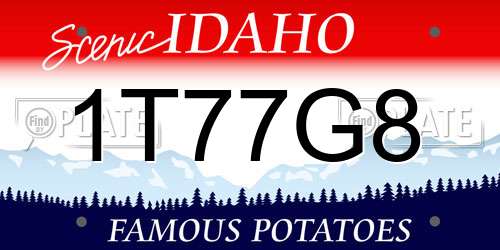 1T77G8 Idaho License Plate