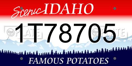1T78705 Idaho License Plate