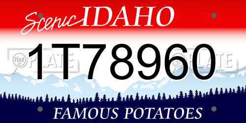 1T78960 Idaho License Plate