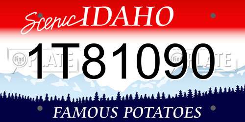 1T81090 Idaho License Plate