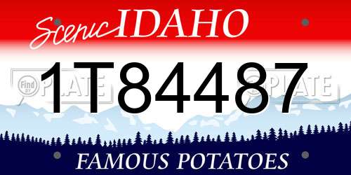 1T84487 Idaho License Plate