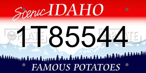 1T85544 Idaho License Plate