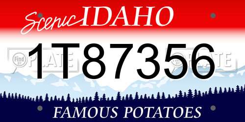 1T87356 Idaho License Plate