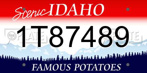 1T87489 Idaho License Plate
