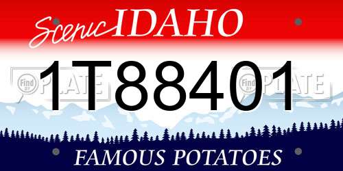 1T88401 Idaho License Plate