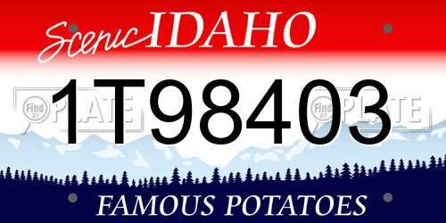 1T98403 Idaho License Plate