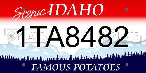 1TA8482 Idaho License Plate
