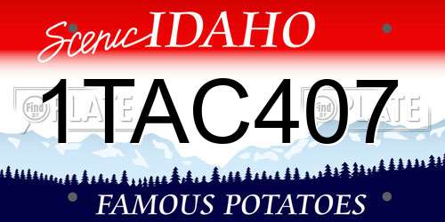 1TAC407 Idaho License Plate