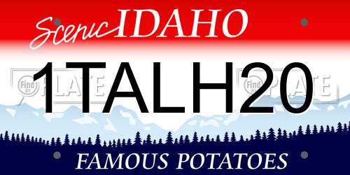 1TALH20 Idaho License Plate